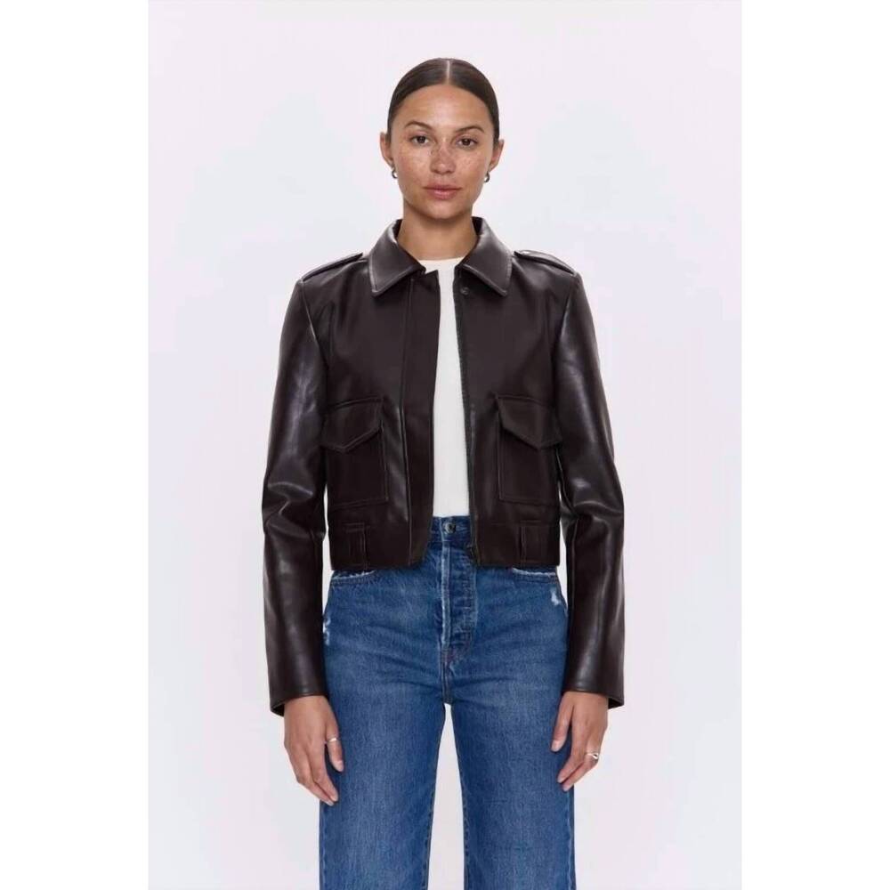 NEW PISTOLA women's bex shrunken jacket in french roast